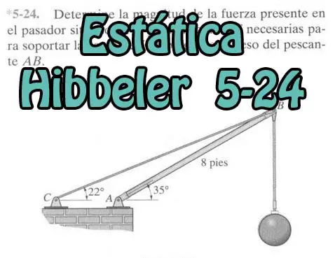 Lee más sobre el artículo Estática – Hibbeler.  Ejercicio 5-24. Equilibrio de cuerpo rígido