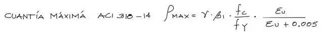 fórmula de cuantía máxima ACI 318-14